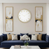 Woven Leatherite Wall Clock - gold