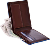Visconti Men's Leather Wallet - Bilfold - Genuine Leather - RFID - Brown - Alps Collection