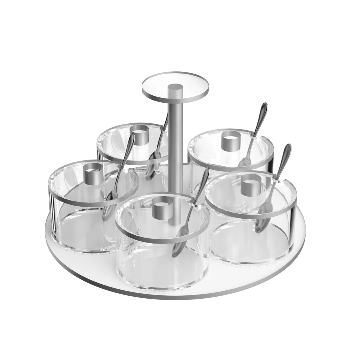 Classic Swivel Dip Dish (5 Dishes) - silver