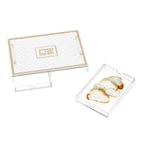 Woven Leatherite Challah Board with Tray - gold