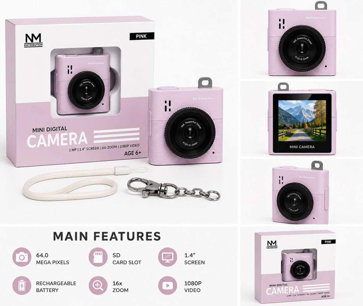 Mini Digital Camera (Pink)