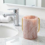 Lucite Clear Washing Cup 13 cm - Marble - Gold