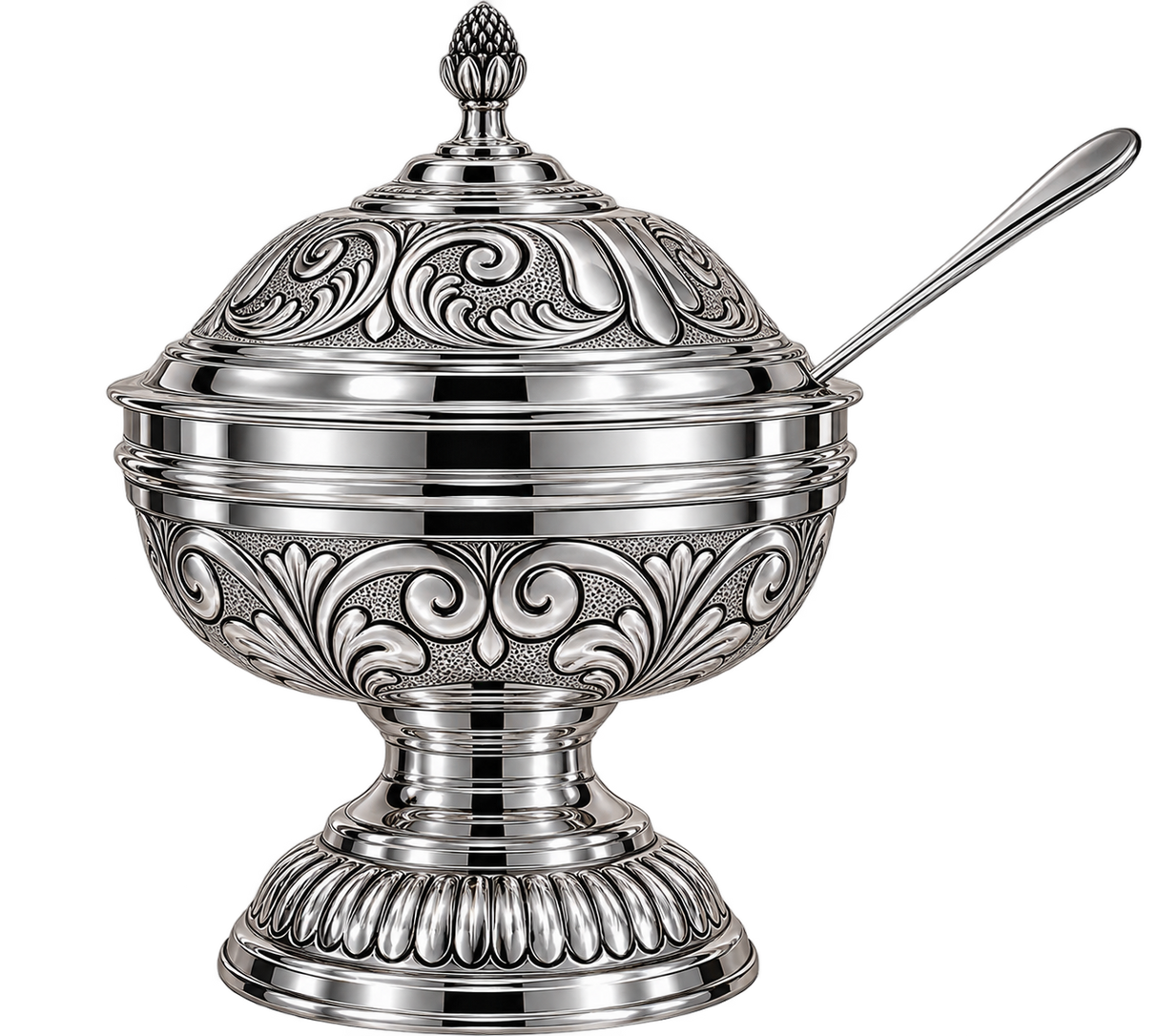 Imperial Silver-Dipped Honey Dish