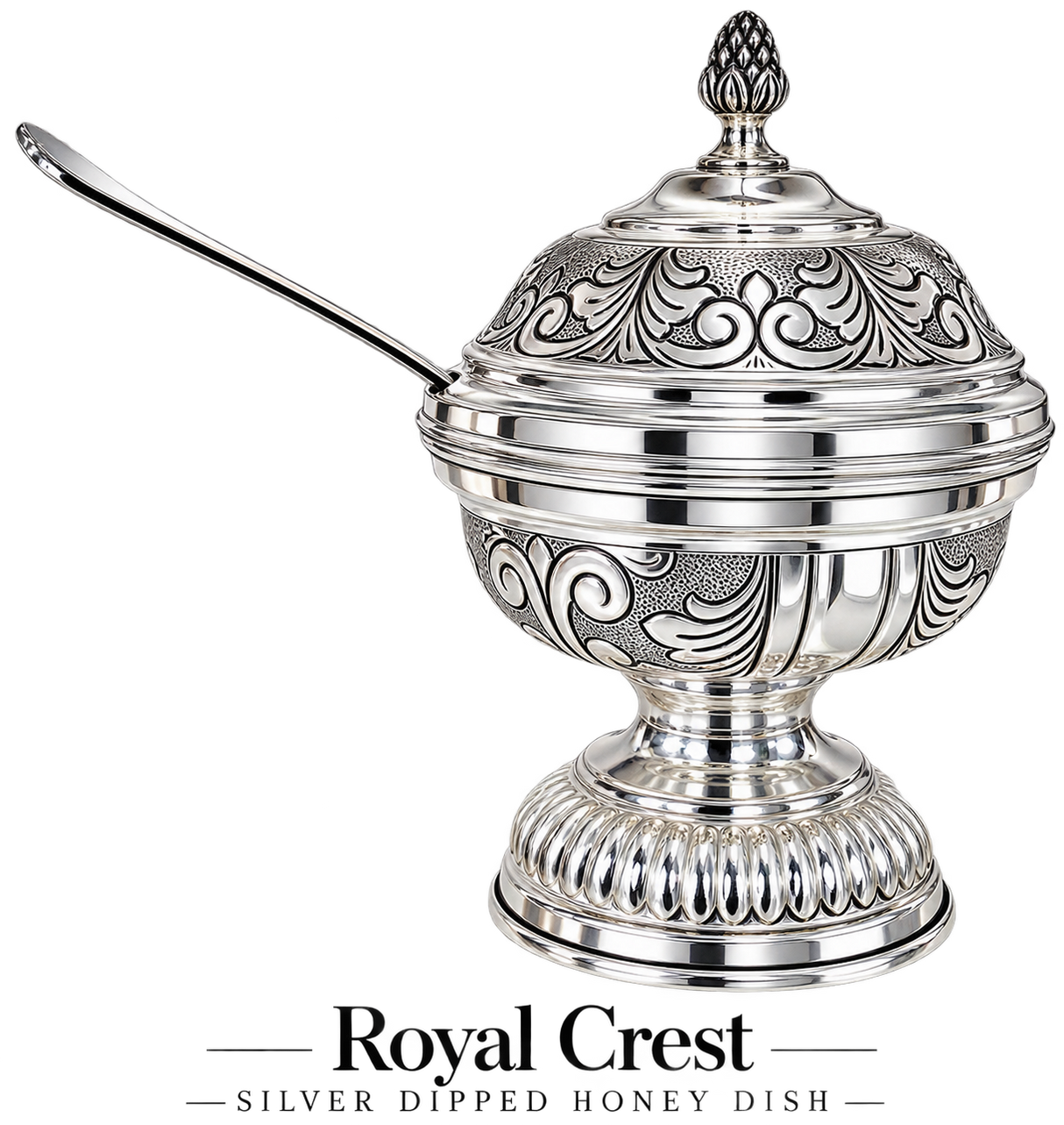 Royal Crest Silver-Dipped Honey Dish