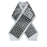 Atarah for Tallit with transparent square Сrystal on white satin