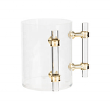 Clear Acrylic Netilat Yadayim Washing Cup – Modern Lucite Judaica Wash Cup with Dual Gold Handles