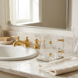 Clear Acrylic Netilat Yadayim Washing Cup – Modern Lucite Judaica Wash Cup with Dual Gold Handles