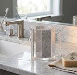 Hexagonal Silver Glitter Acrylic Netilat Yadayim Washing Cup  Modern Lucite Wash Cup with Dual Handles