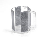Hexagonal Silver Glitter Acrylic Netilat Yadayim Washing Cup  Modern Lucite Wash Cup with Dual Handles