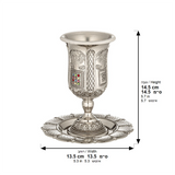 Nickel Kiddush Cup 15 cm with Saucer Contain 120ml // 4.06oz