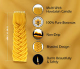 Braided Beeswax Hawdala Candle – Hand Beeswax Drained with Extra Thick Elegant Tongs
