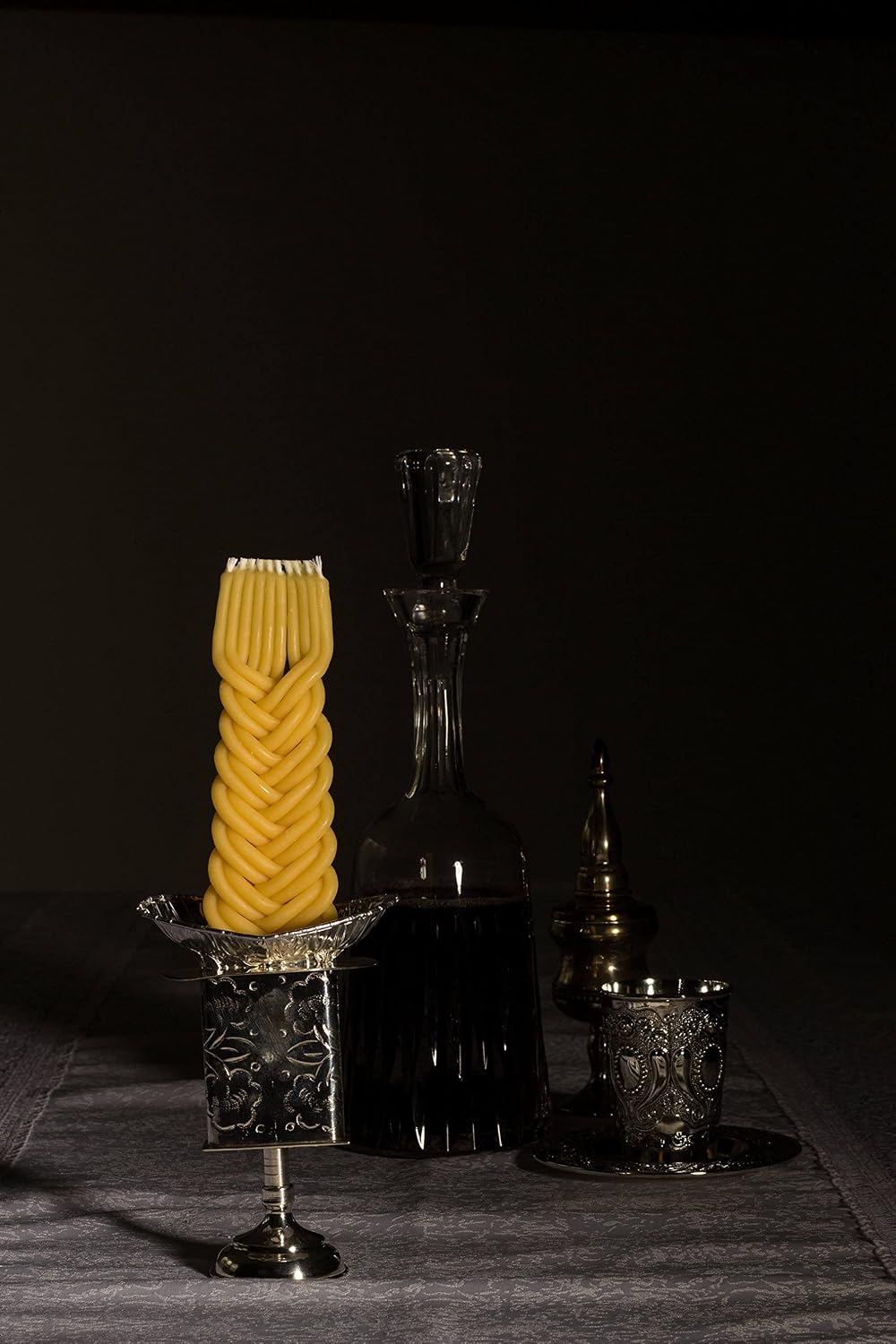 Braided Beeswax Hawdala Candle – Hand Beeswax Drained with Extra Thick Elegant Tongs