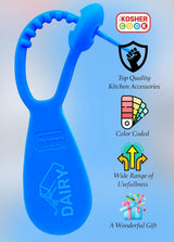 Dairy Blue Kosher Tag - Silicone Label Utensils, Kitchen Items - Heat Resistant and Dishwasher Safe
