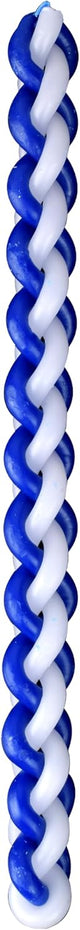 Havdalah Candle Round Blue and White 12cm