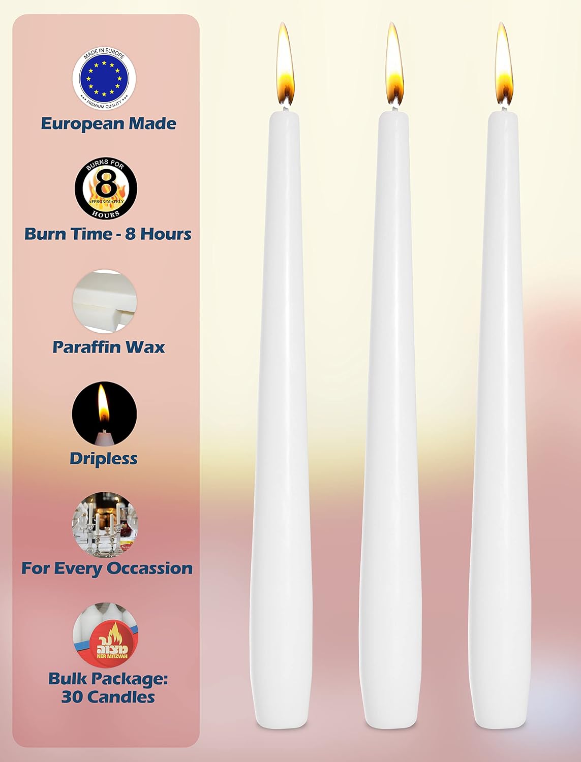 Ner Mitzve European shabbos candles 8 hour