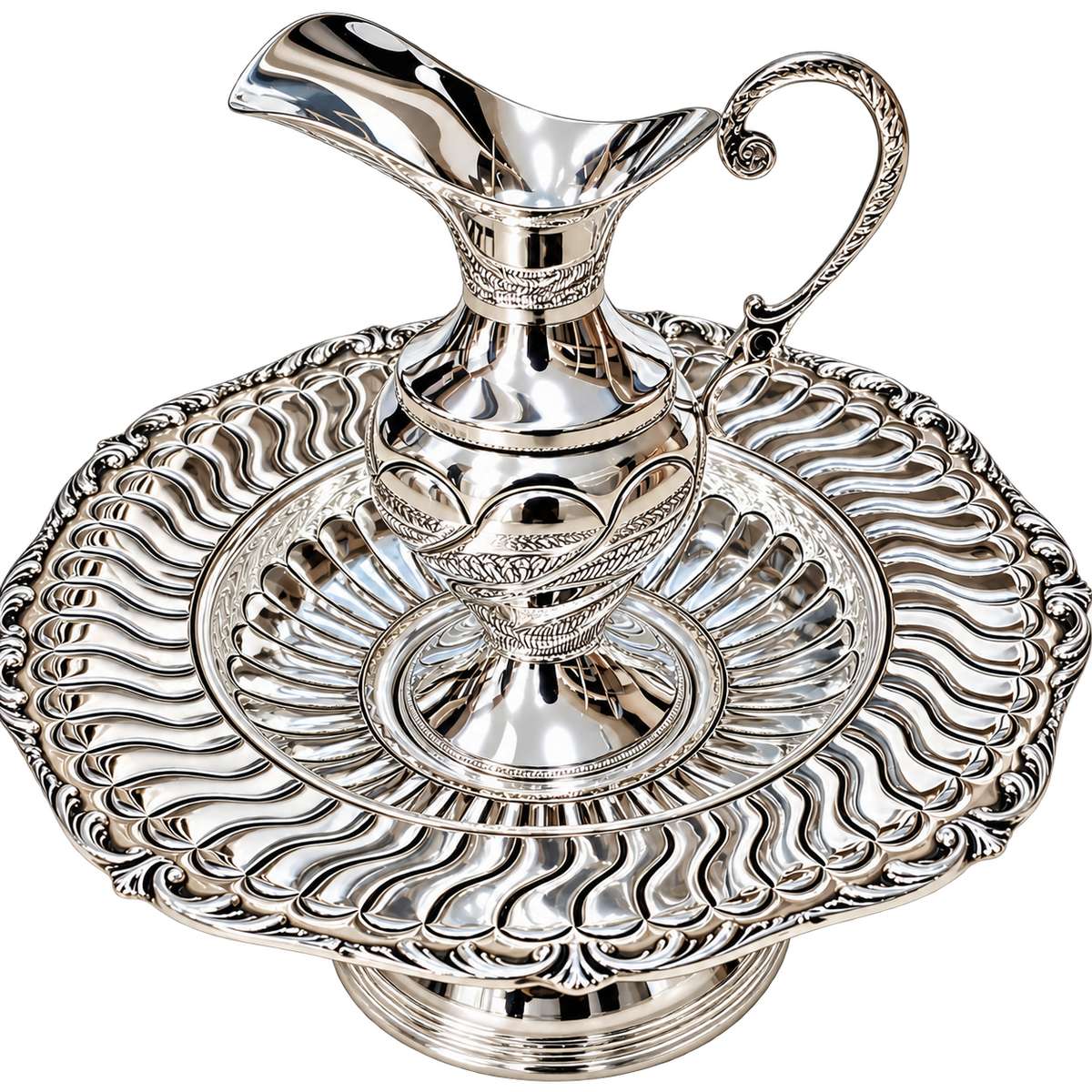 Elegant Silver Mayim Acharonim Set