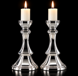 Elegant Mini Silver Shabbos Candlestick Set – Gift Boxed Pair