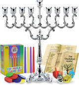 Candle Menorah Set Silver Plated