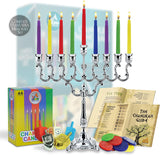 Candle Menorah Set Silver Plated