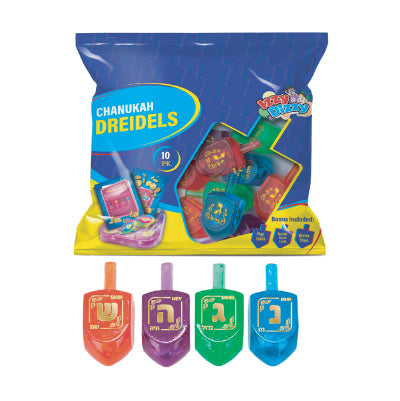 10pk Multi-Color Lucite Dreidels Medium Pack