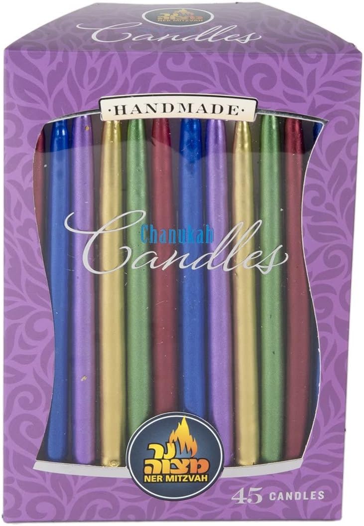 Metallic Multi Color Chanukah Candles