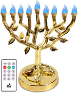 Gold LED Tree of Life Menorah