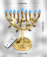 Gold LED Tree of Life Menorah