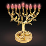 Gold LED Tree of Life Menorah