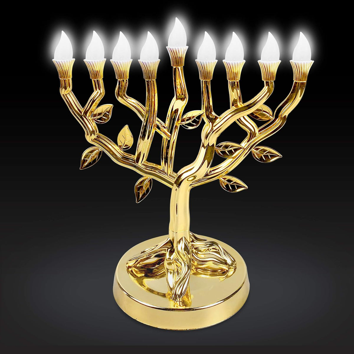 Gold LED Tree of Life Menorah