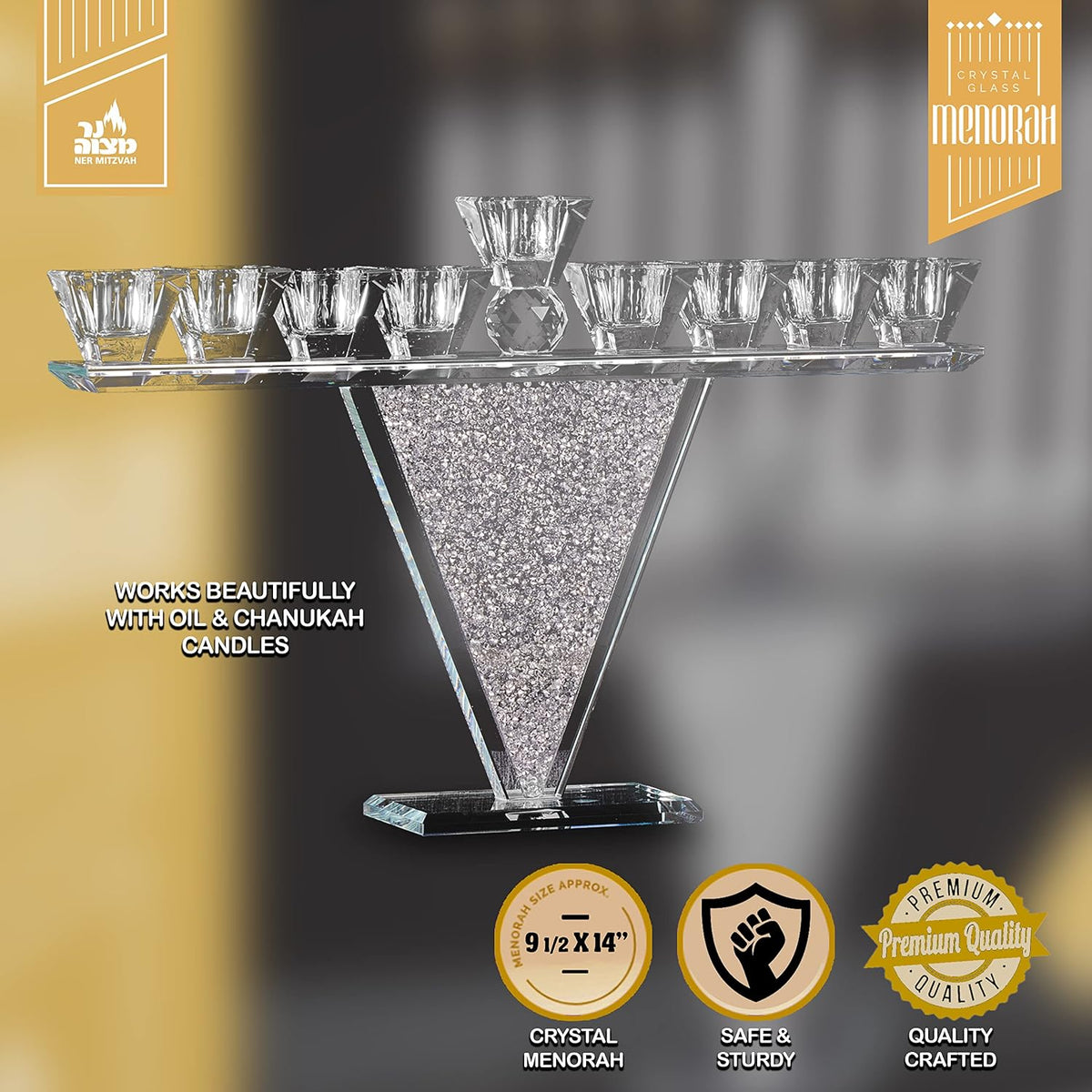 Crystal Glass Menorah