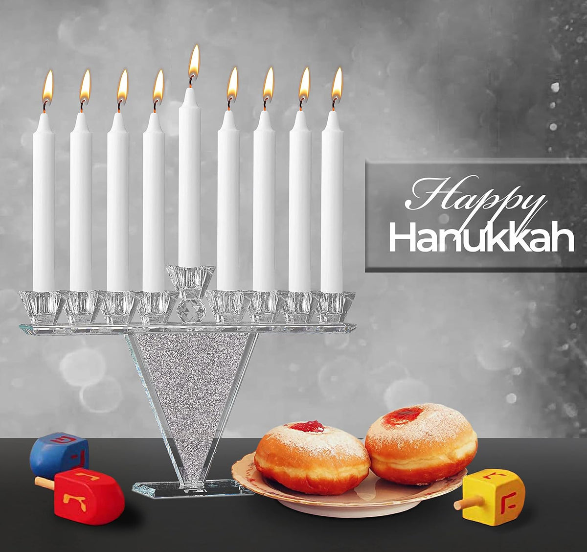 Crystal Glass Menorah