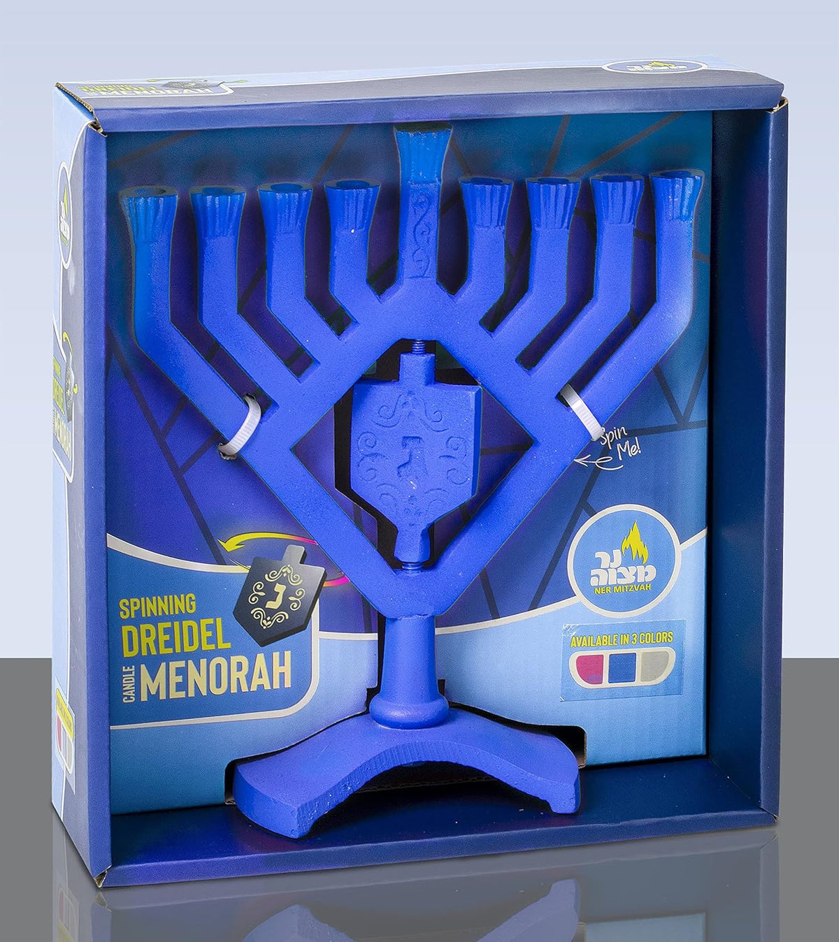 Spinning Driedel Menorah - Blue
