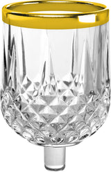 9pk Crystal Oil Glass with Gold Rim - #13