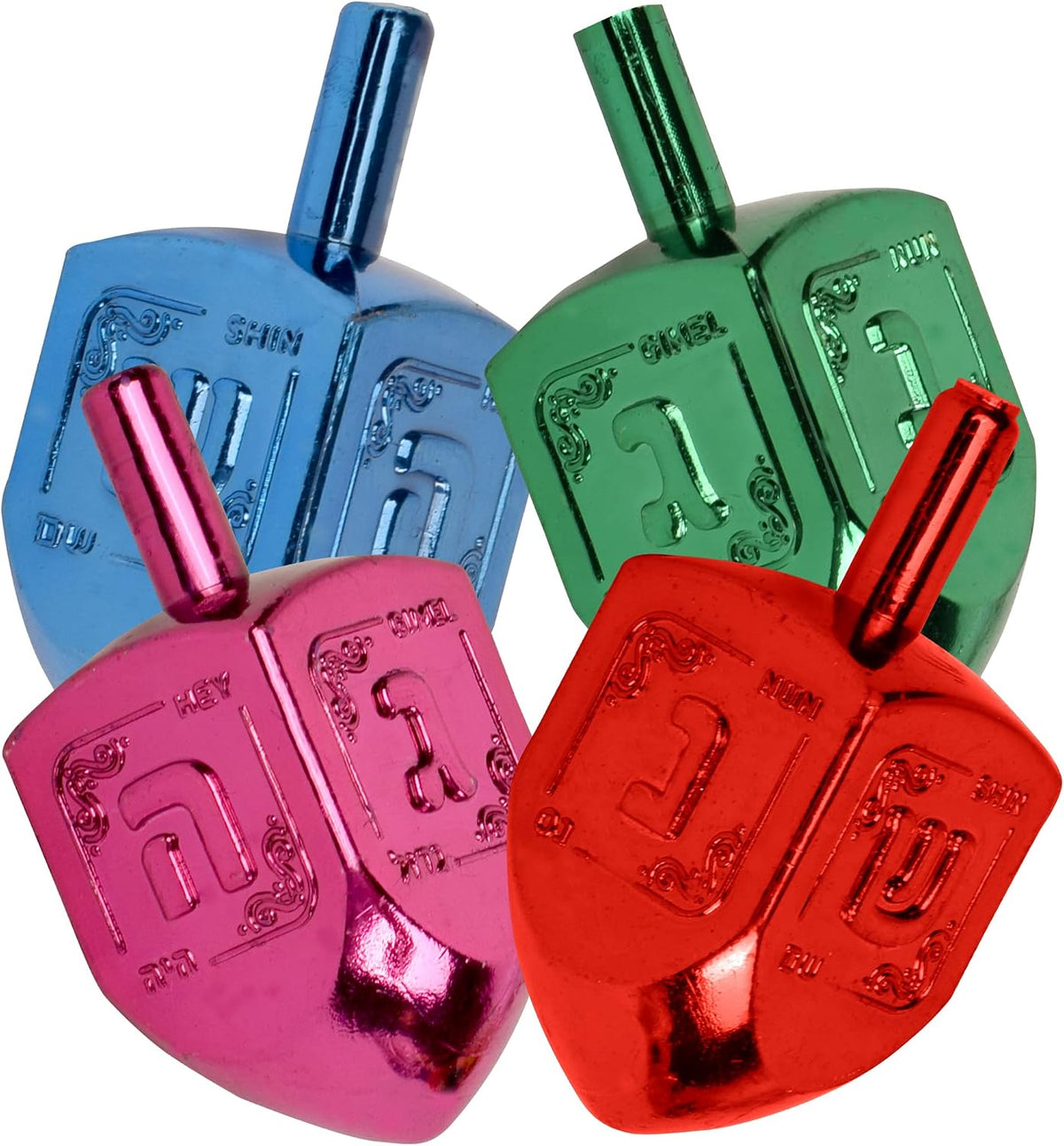 Metallic Dreidels Medium Size Gold and Silver 10 Pack
