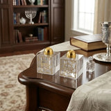 Pair of Crystal Salt & Peper Holders 7x5 cm with Laser Cut Plaque
