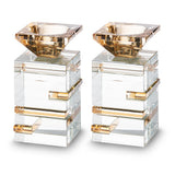 Pair of Crystal Candlesticks 11 cm - Gold