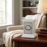 Elegant White Wood Tzedakah Box 14 cm