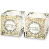 Crystal Candlesticks 5 cm with Metal Plaque
