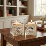 Crystal Candlesticks 5 cm with Metal Plaque