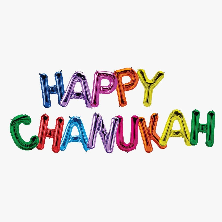 Multi Color Foil Letter Balloons Happy Chanukah