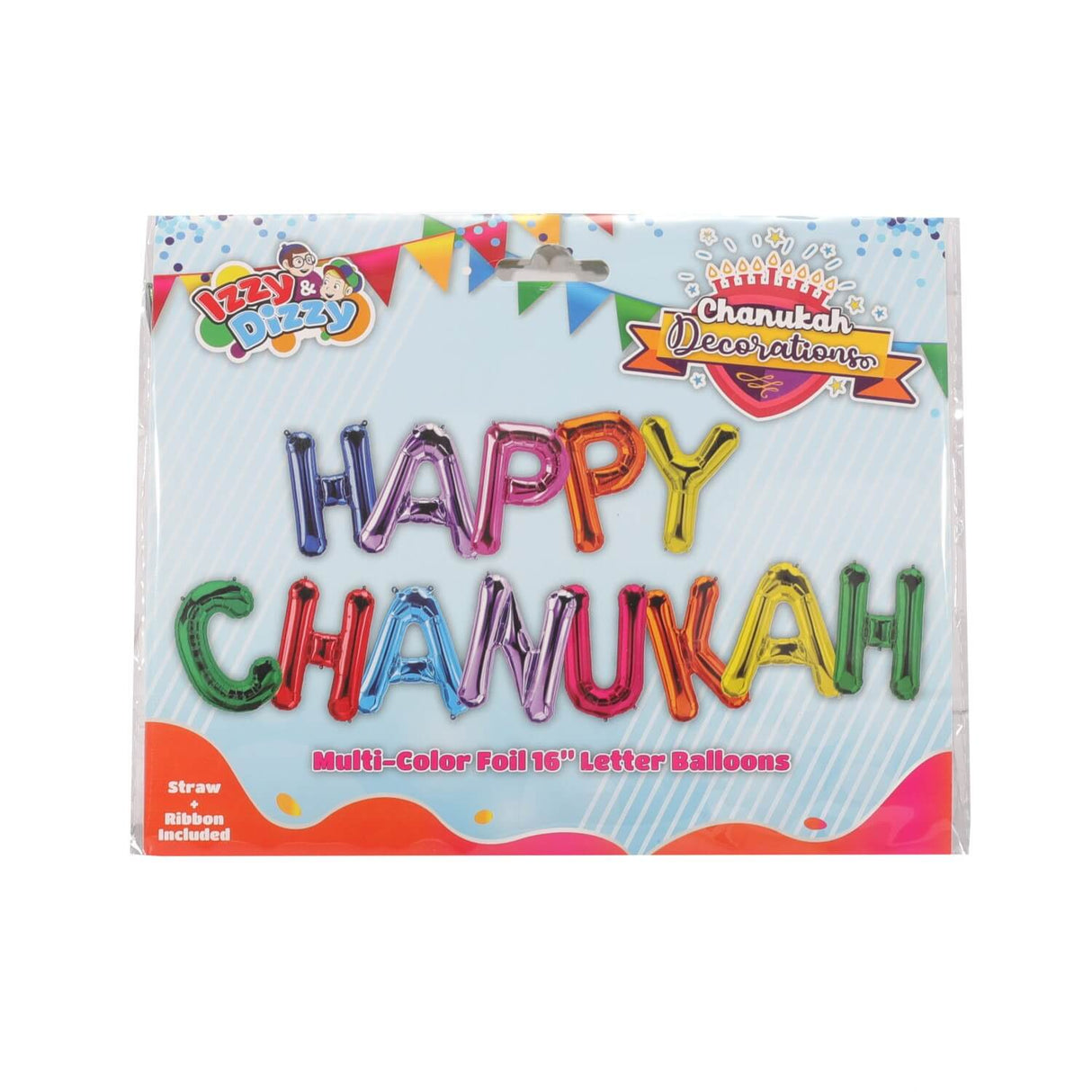 Multi Color Foil Letter Balloons Happy Chanukah