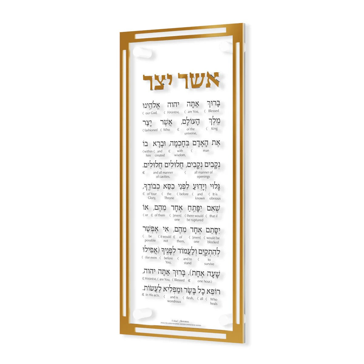 Classic Asher Yatzar - Artscroll Schottenstein Interlinear -