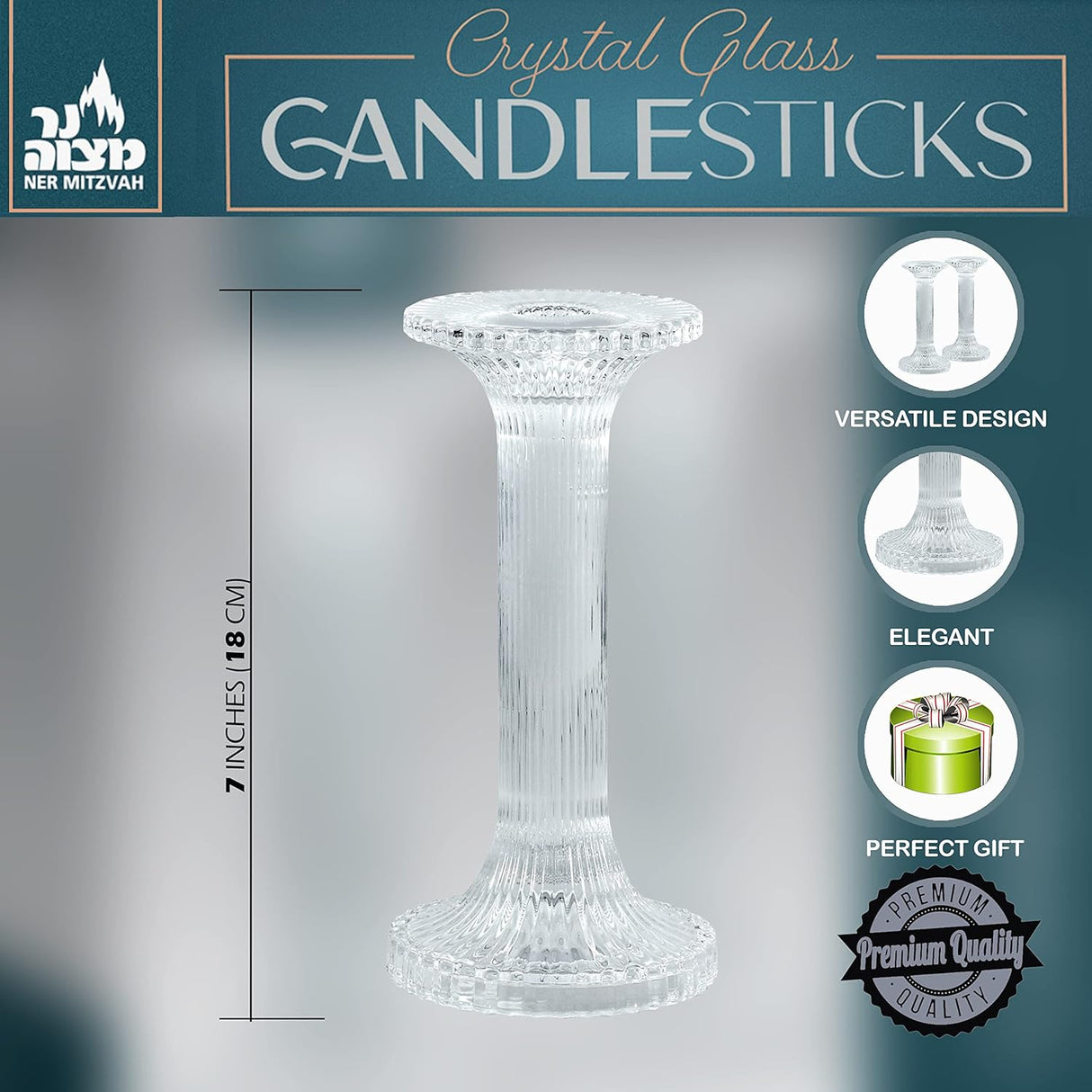 Glass Candlestick Set Pillar Design