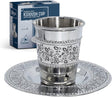 Kiddush Cup & Tray - Stainless Steel