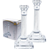 Crystal Candlesticks Square Base with Fluted Design