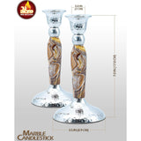 Marbleized Candle Sticks -Brown