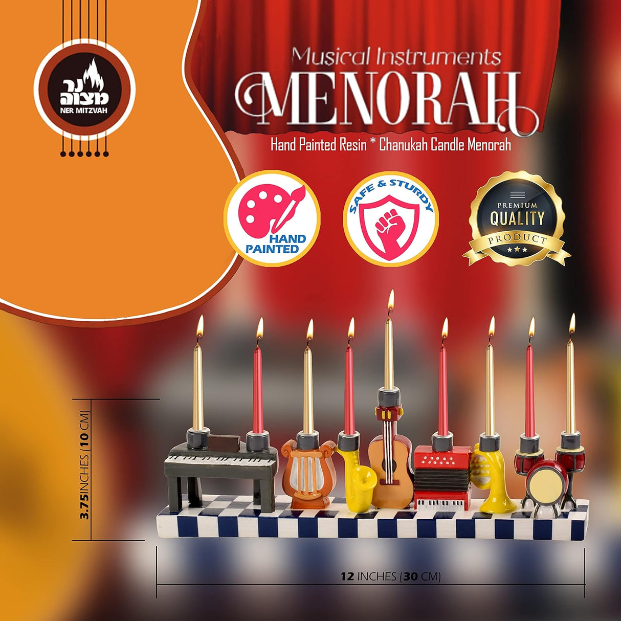 Chanuka Candle Menorah - Musical Instruments