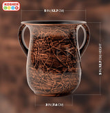 Stainless Steel Washing Cup - Marbleized Black and Copper Netilat Yadayim Cup