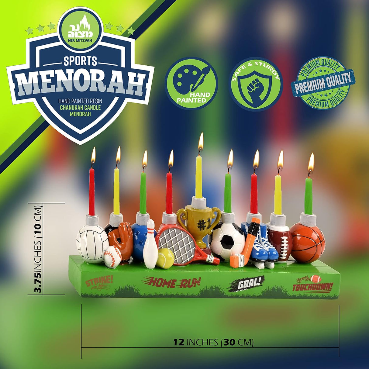 Chanuka Candle Menorah - Sports