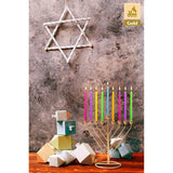 Candle Menorah Gold Rambam Wireframe